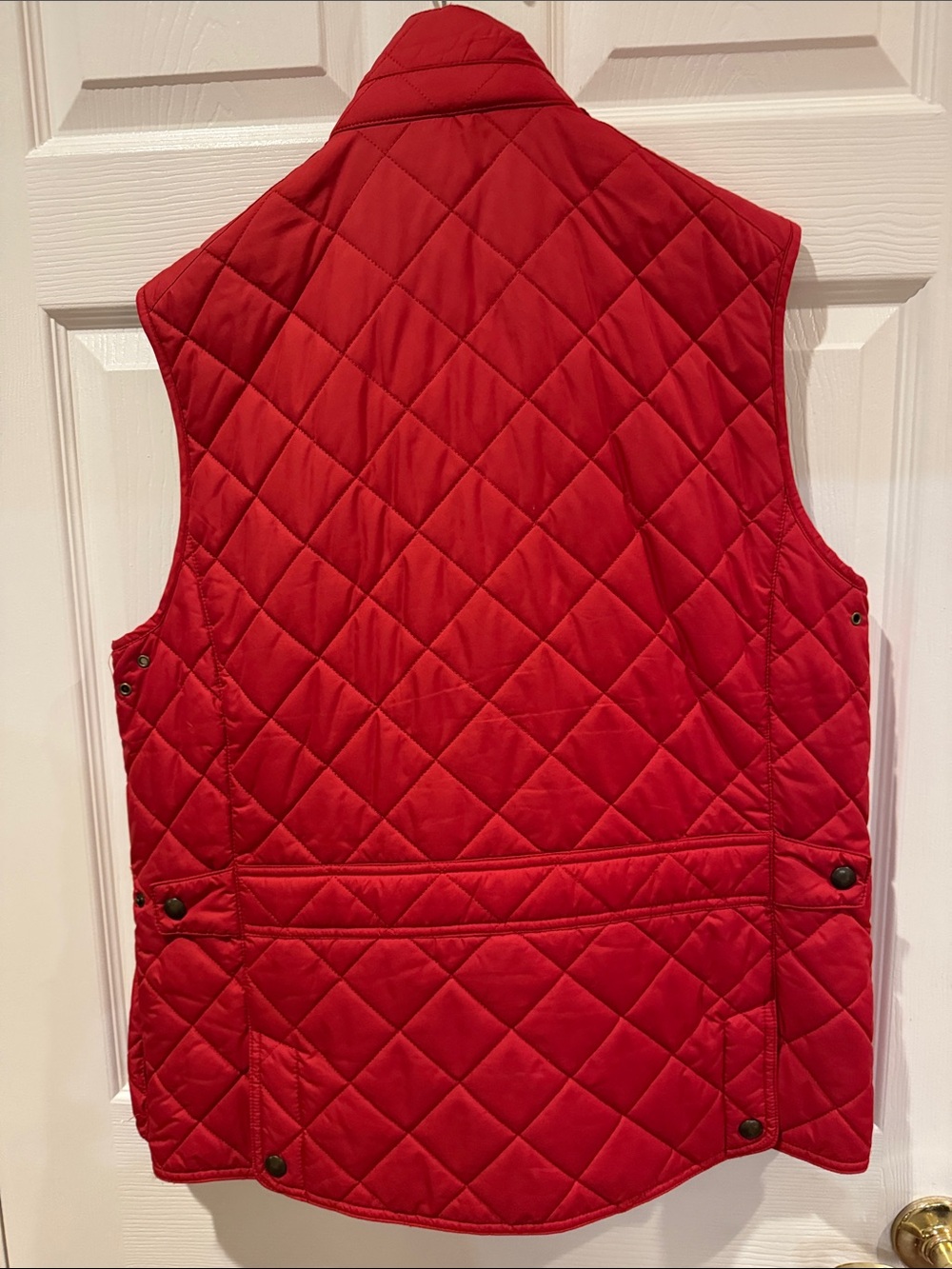 Polo by Ralph Lauren Quilted Red Men's Vest with Snap Pockets - Picture 3 of 4